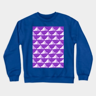 Paper Hats Pattern White Purple Crewneck Sweatshirt